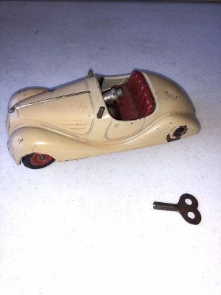 Vintage Schuco Akustico 2002 Bmw White Made In Germany From 1930s Tin Toy