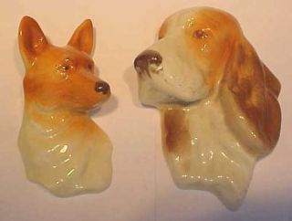 Two Ceramic Fox & Hound Wall Plaques