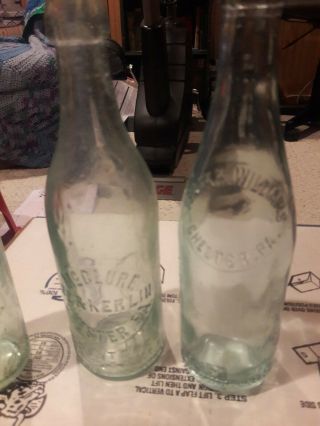 (3) Vintage Chester,  Pa Bottles - - Mcclue,  Williams,  Mcmunigal