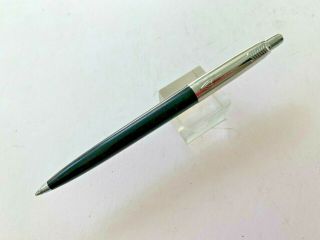 1960s Black Parker Jotter Ball Pen Brass Threads Smooth Button Made In Usa