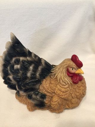 Large Rooster Cock/figurine/statue Multi Color Resin.