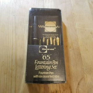 Vintage Osmiroid 65 England Letterin Fountain Pen Set Ib Lever Fill Pen - 6 Nibs