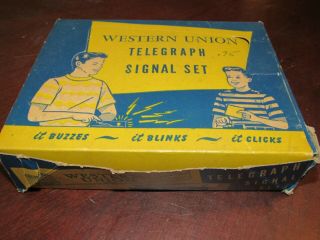 Vintage S.  B.  Mfg.  Co.  Western Union Telegraph Signal Set - Mib W/instructions
