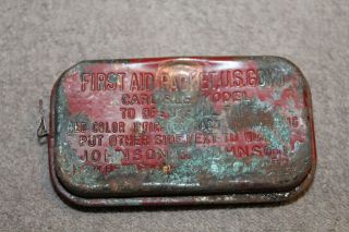 Early Ww2 U.  S.  Army Carlisle Model First Aid Packet " Red " Tin,