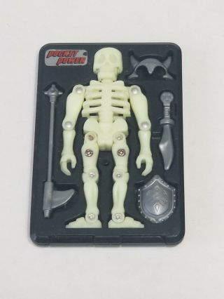 Tyco/sega 1988 Pocket Power Glo - Bones Skeleton Action Figure Complete