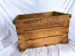 Antique Vintage Cape Cod Wood Cranberries Box U.  S.  Standard 1/4 Cranberry Bbl.