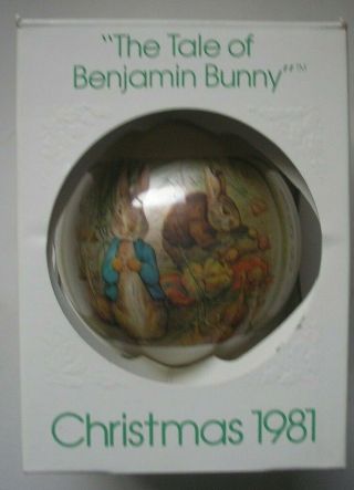 Schmid Beatrix Potter Christmas 1981 " The Tale Of Benjamin Bunny " Round Ornament