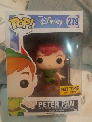 Funko Pop Disney Peter Pan 279 Hot Topic Exclusive Authentic Vinyl