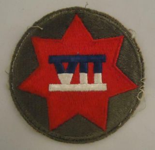 Vintage Wwii Ww2 Us Army 7th Corps Cut Edge Star Vii Patch