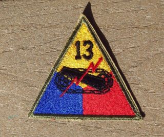 Ww2 Us Army Military 13th Armored Division Forces Patch Ssi Insignia