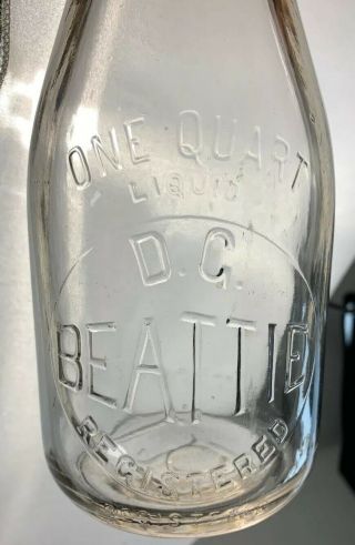 Vtg D.  G.  Beattie Beattie’s South Hadley Falls Massachusetts Milk Bottle Glass Ma