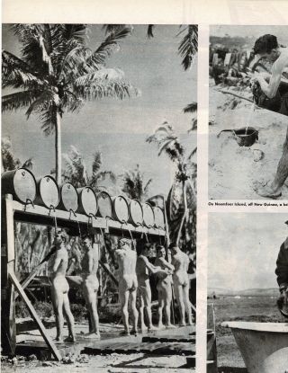 Vintage Gay Interest Ad Print Gi Soldier Men Nude Naked Talking Bath Shower D934