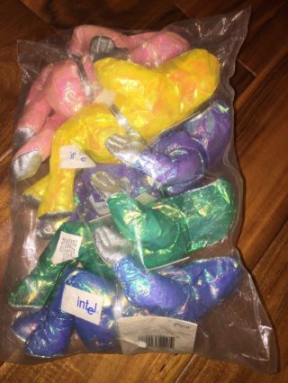 5 Intel Inside Advertise Astronaut Spaceman Plush Bunny People Dolls In Bag
