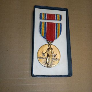 Wwii U.  S.  Military Victory Medal W/ Ribbon Bar
