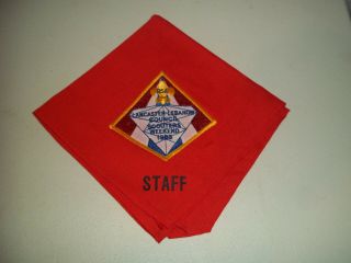 Vintage Bsa Boy Scouts Lancaster Lebanon County Council 1985 Staff Neckerchief