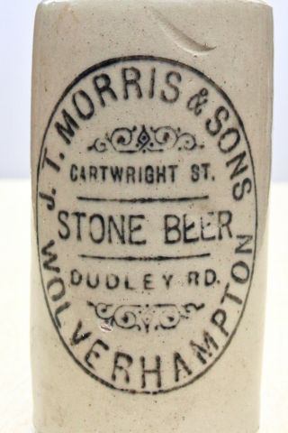 Vintage J.  T.  Morris & Sons Dudley Rd Wolverhampton Stone Ginger Beer Bottle