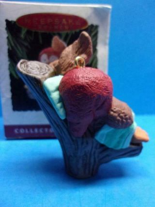 Hallmark 1993 OWLIVER Christmas Ornament Owl & Squirrel in Tree 2nd in Series 2