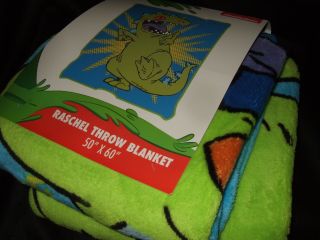 Nwt The Rugrats Reptar Nickelodeon Dinosaur Cartoon Plush Fleece Throw Blanket