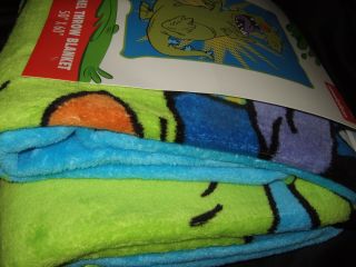 NWT The Rugrats Reptar Nickelodeon Dinosaur Cartoon Plush Fleece Throw Blanket 2