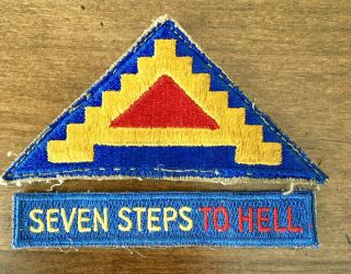 7th Army Patch W/ Seven Steps To Hell Tab