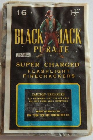 Black Jack Pirate Brand Firecracker Label Logo 
