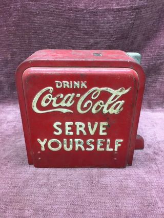 Vintage Drink Coca Cola Serve Yoursel Vendo Machine Topper Coin Vending Vintage