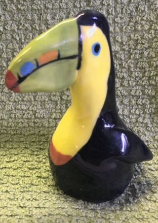 A Colorful Whimsy Hand - Made Ceramic Toucan By White Dog Pottery
