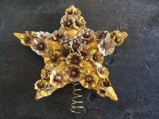 Antique Star Christmas Tree Topper Foil With Mercury Glass Balls Made In Japan