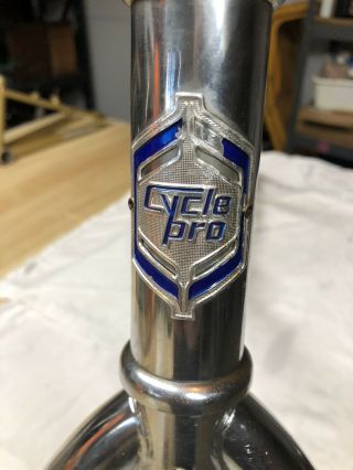 Vintage 1983 Cycle Pro Bmx Frame And Fork Chrome