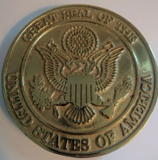 Solid Brass 6.  5 " Presidential Trivet Great Seal Of Usa - Virginia Metalcrafters