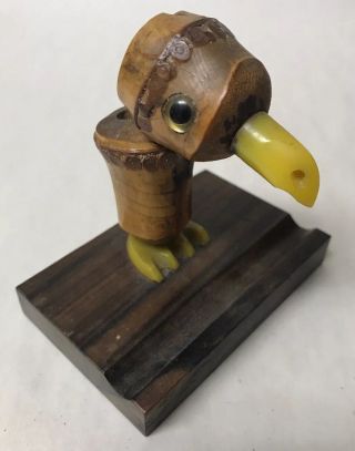Vtg Carved Wood Nut Bird Pen Rest Made In Japan,  Similar To Dunhill Yz