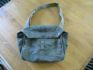 Us Army Light Weight Critical Mask Canvas Bag Carrier Wwii