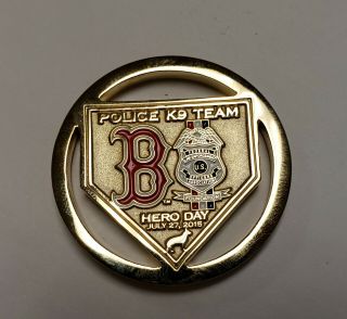 Boston Massachusetts Police K - 9 Unit Challenge Coin Boston Red Sox