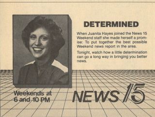 1984 Wane Fort Wayne,  Indiana Tv News Ad Juanita Hayes Weekend News Report