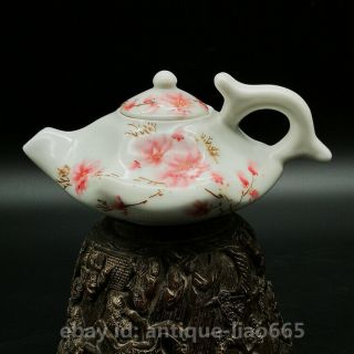 Chinese Famille - Rose Porcelain Peach Blossom Hexagonal Gongfu Teapot Teakettle