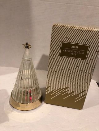 Vintage Avon Crystal Holiday Tree W/colored X - Mas Lights W 3 - Aa Batteries