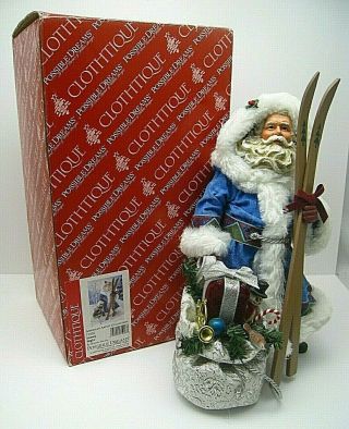 Santa Clothtique By Possible Dreams - Santa With Skis Snowy Night - 71026 Box