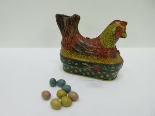 Vintage Tin Litho Little Red Hen Wind - Up Toy Baldwin Mfg Co Usa 1930 