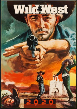 2020 Wall Calendar [12 Pages A4] Western Wild Cowboy Vintage Movie Poster M422