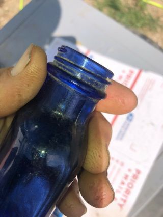 Vintage Phillips Milk Of Magnesia Cobalt Blue Glass Bottle Glenbrook CT 2