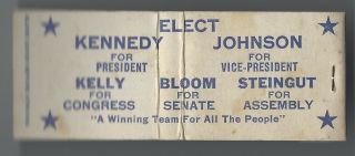 1960 York John F.  Kennedy Campaign Matches
