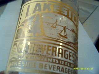Vintage - Lakeside Beverages Soda Bottle,  Erie Pa,  Pennsylvania 12 Oz.