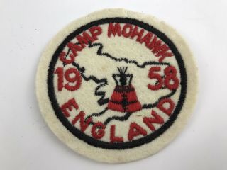 1958 Camp Mohawk England Felt Bsa Boy Scouts Of America Patch