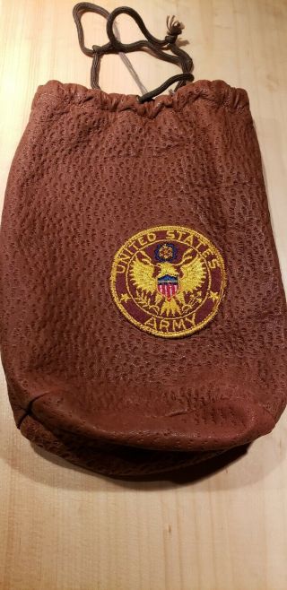Authentic Vintage Ww2 Era Us Army Leather Pouch