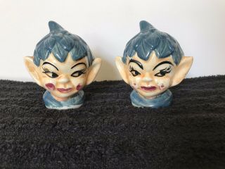Pixies Salt & Pepper Shakers.  3 - 1/2” High,  Made In Japan