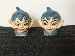 Pixies Salt & Pepper Shakers.  3 - 1/2” High,  Made In Japan 2