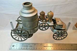 Kingsbury Wilkins Wind - Up Steam Fire Engine Pumper Toy - 1899
