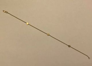 Vintage Yellow Gold Star Bracelet 14k - Made In Italy.