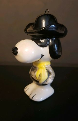 Vintage Peanuts Lone Ranger Snoopy Porcelain Ornament Figurine
