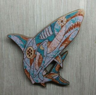 Sea World Busch Gardens Pin Trading Steampunk Mystery Pack Great White Shark Pin
